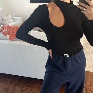 Black Cut-Out Long Sleeve bodysuit